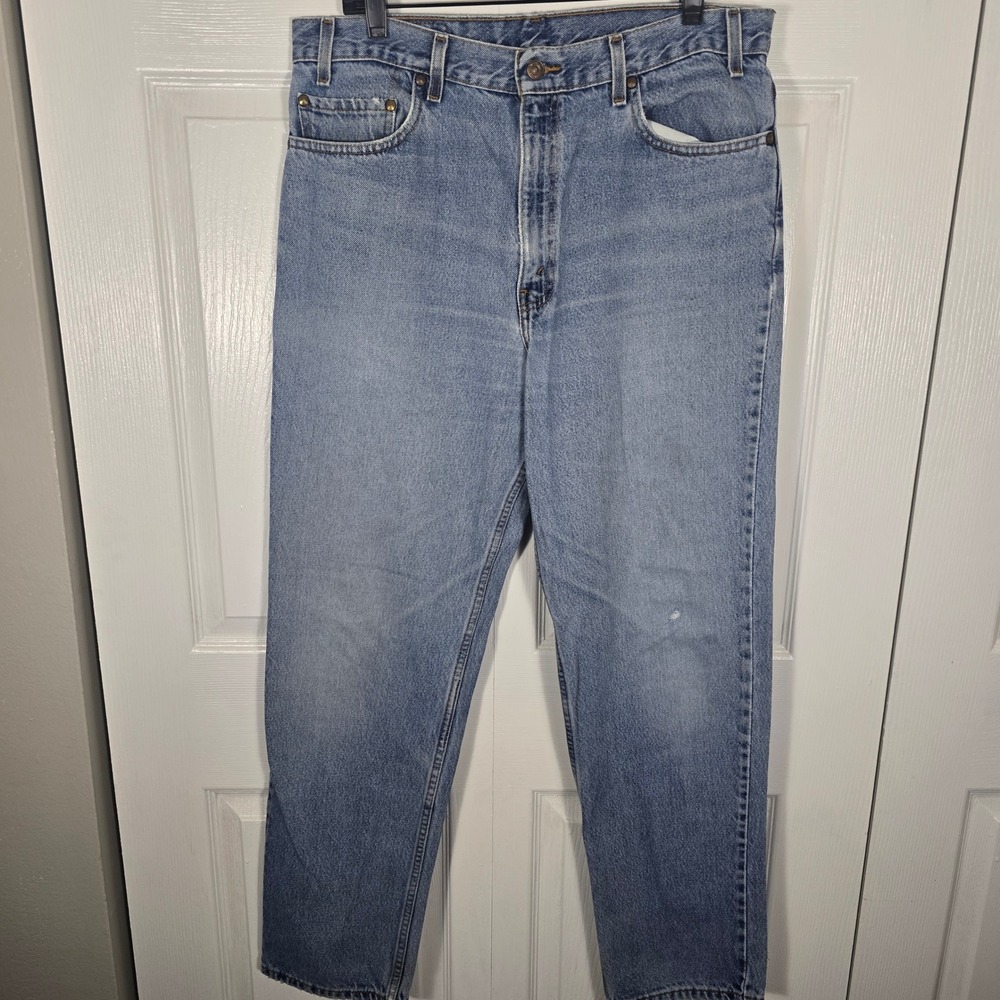 Vintage 90's Levi's 540 Relaxed Fit Jeans Men's 36x32 Light Wash Blue Denim